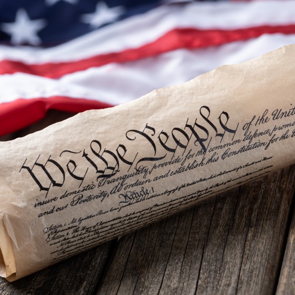 We the People against American flag iStock image
