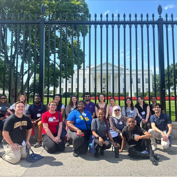 NextGen Service students in DC in front of the White House 2024