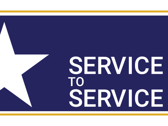 Service to Service logo - navy white star
