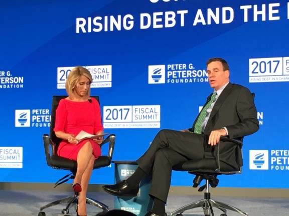 Senator Warner speaks with CNN’s Dana Bash at the Peter G. Peterson Foundation’s 2017 Fiscal Summit